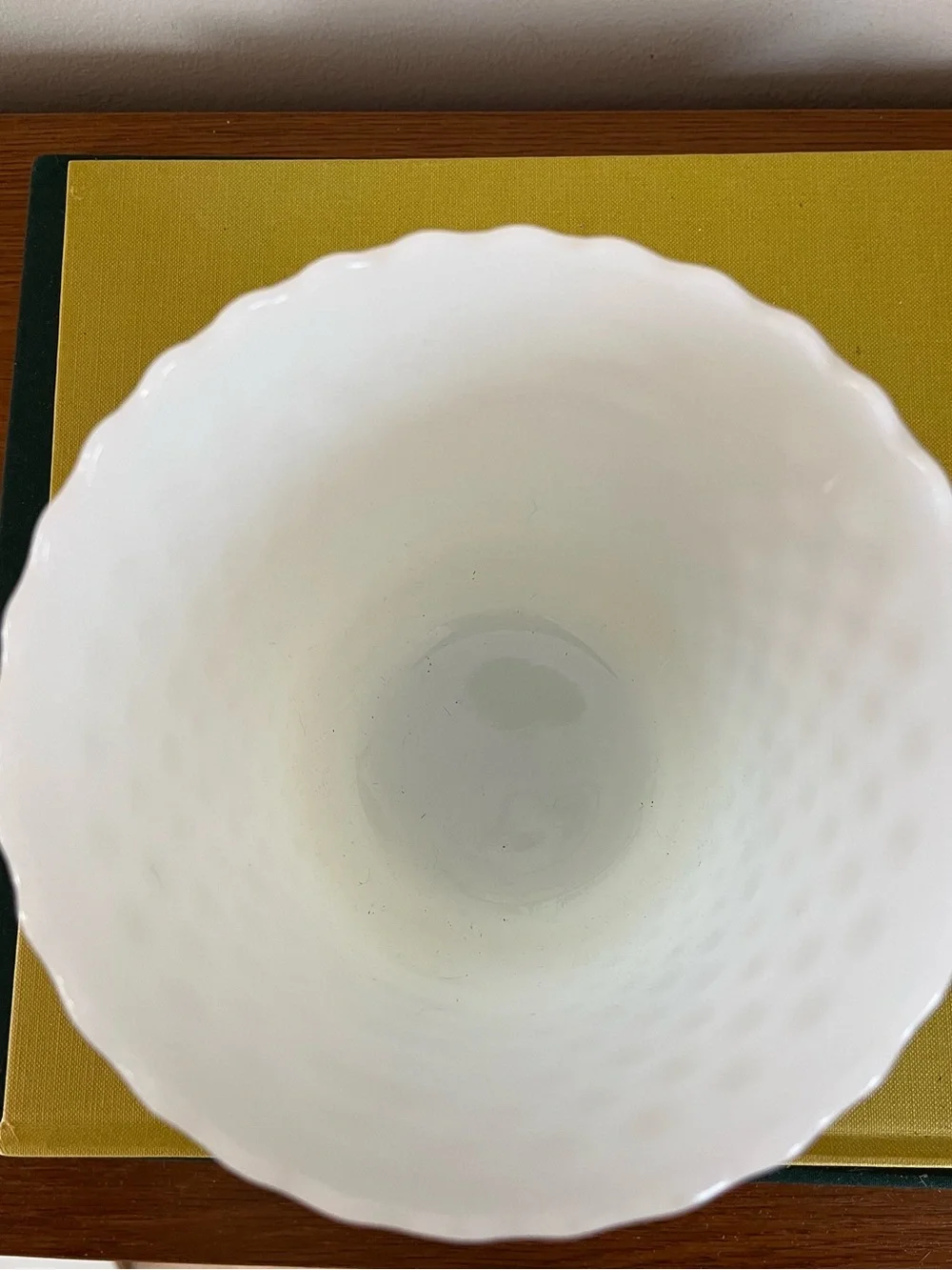 White Hobnail Milk Glass Planter